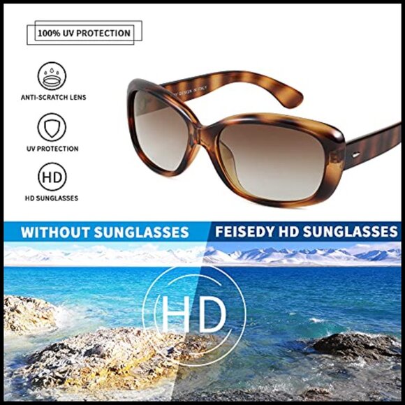 Vintage Square Polarized Sunglasses, Thick Wrap Around Frame, UV400 Protection main image 5